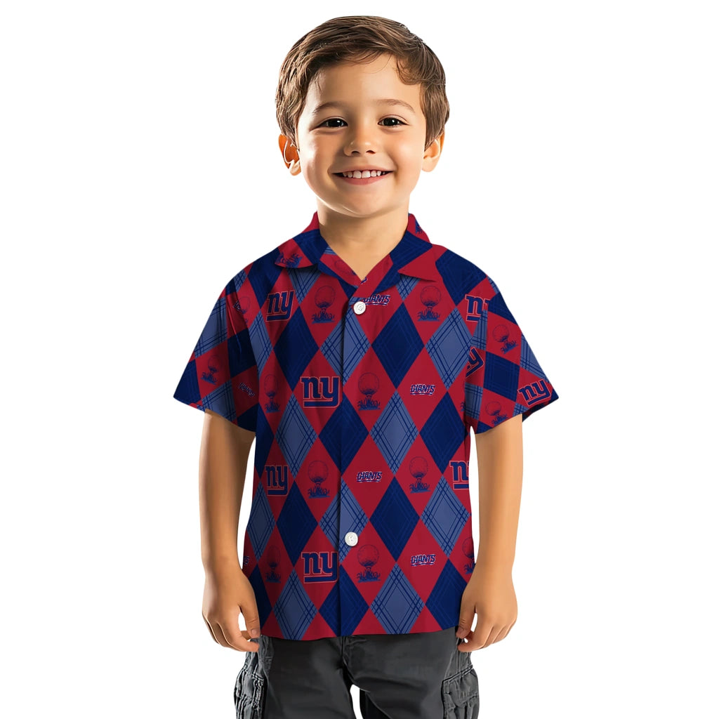 New York Giants Hawaiian Shirt - Golfing Plaid | Moonbestprint