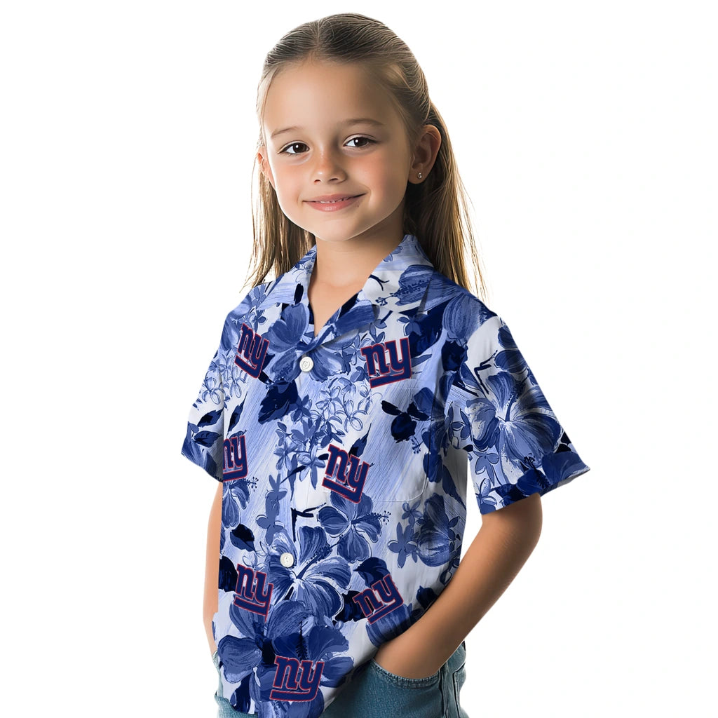 New York Giants Hawaiian Shirt - Hibiscus Arrangement | Moonbestprint