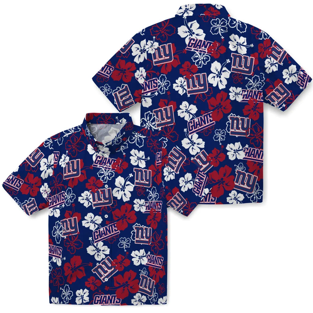 New York Giants Hibiscus Bloom Hawaiian Shirt – Moonbestprint