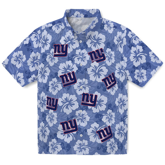New York Giants Hawaiian Shirt - Hibiscus Cluster | Moonbestprint