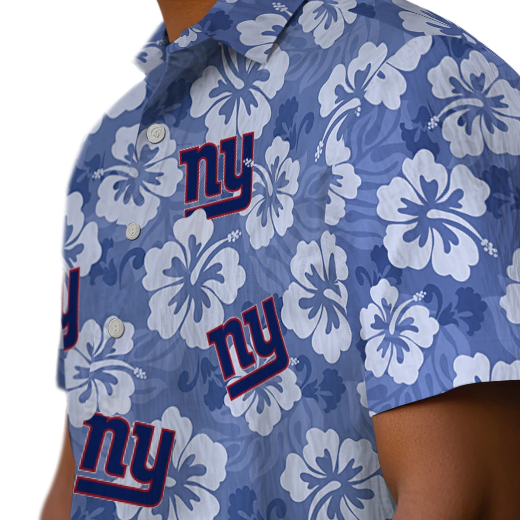 New York Giants Hawaiian Shirt - Hibiscus Cluster | Moonbestprint