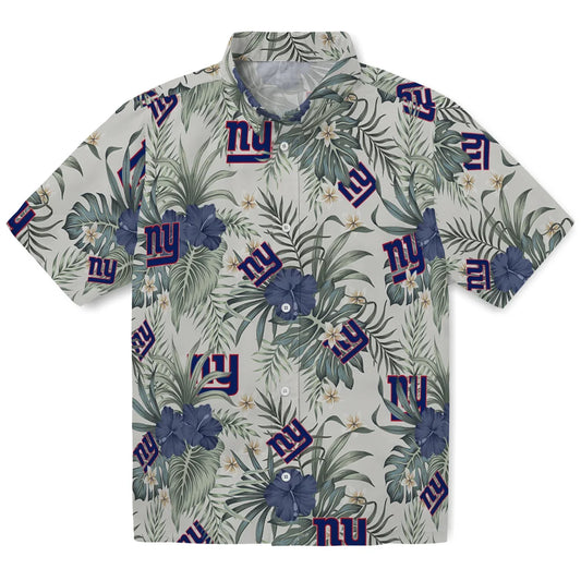 New York Giants Hawaiian Shirt - Hibiscus Designs | Moonbestprint