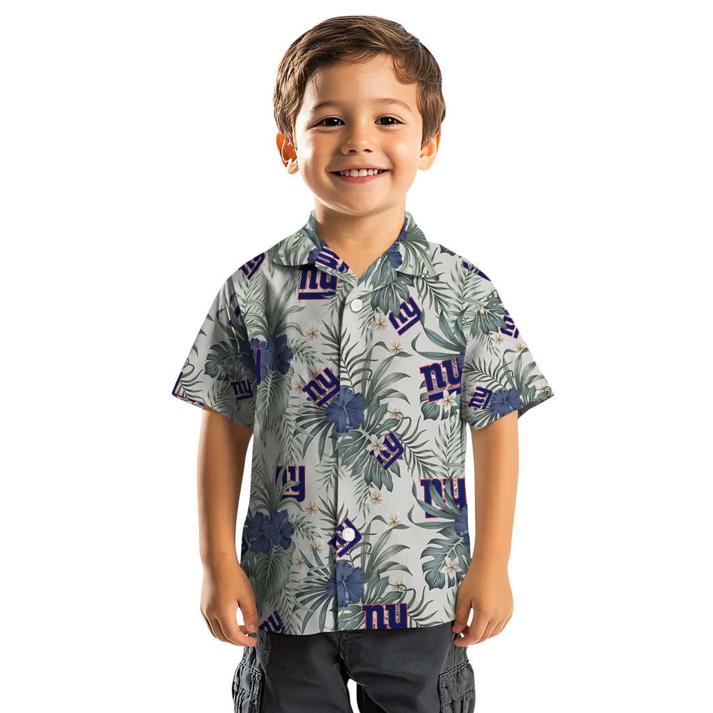 New York Giants Hawaiian Shirt - Hibiscus Designs | Moonbestprint