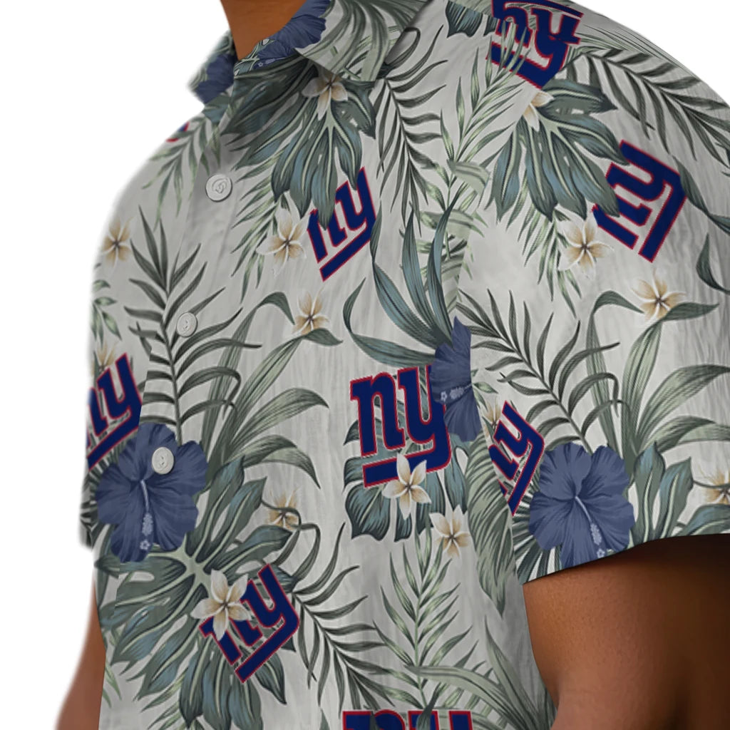 New York Giants Hawaiian Shirt - Hibiscus Designs | Moonbestprint
