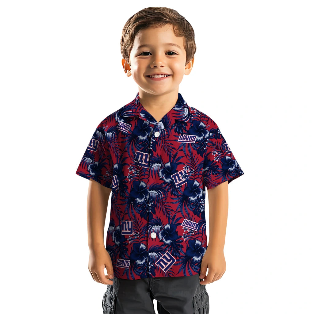 New York Giants Hawaiian Shirt - Hibiscus Exotic | Moonbestprint