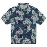 New York Giants Hawaiian Shirt - Hibiscus Flowers | Moonbestprint