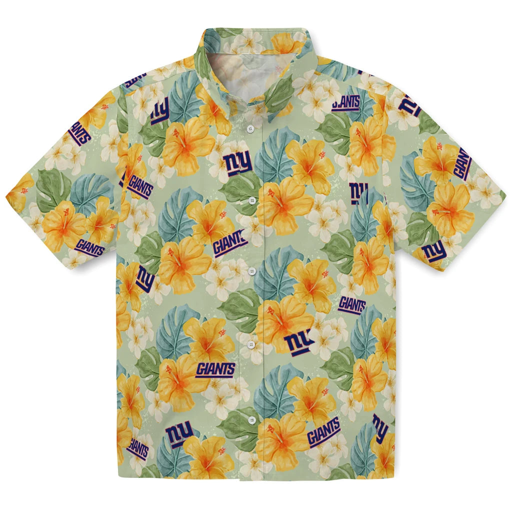 New York Giants Hawaiian Shirt - Hibiscus Mood | Moonbestprint