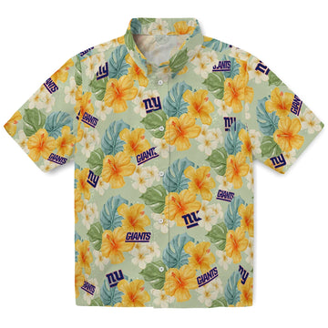 New York Giants Hawaiian Shirt - Hibiscus Mood | Moonbestprint