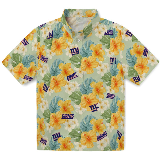 New York Giants Hawaiian Shirt - Hibiscus Mood | Moonbestprint