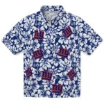 New York Giants Hawaiian Shirt - Hibiscus Motif | Moonbestprint