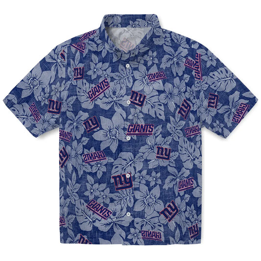 New York Giants Hawaiian Shirt - Hibiscus Oasis | Moonbestprint