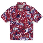 New York Giants Hawaiian Shirt - Hibiscus Overlay | Moonbestprint