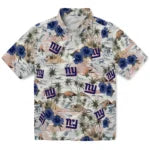 New York Giants Hawaiian Shirt - Hibiscus Seaside | Moonbestprint