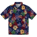 New York Giants Hawaiian Shirt - Hibiscus Tiki Jungle | Moonbestprint