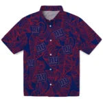 New York Giants Hawaiian Shirt - Leaf Outline | Moonbestprint