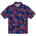 New York Giants Hawaiian Shirt - Palm Tree Motif | Moonbestprint