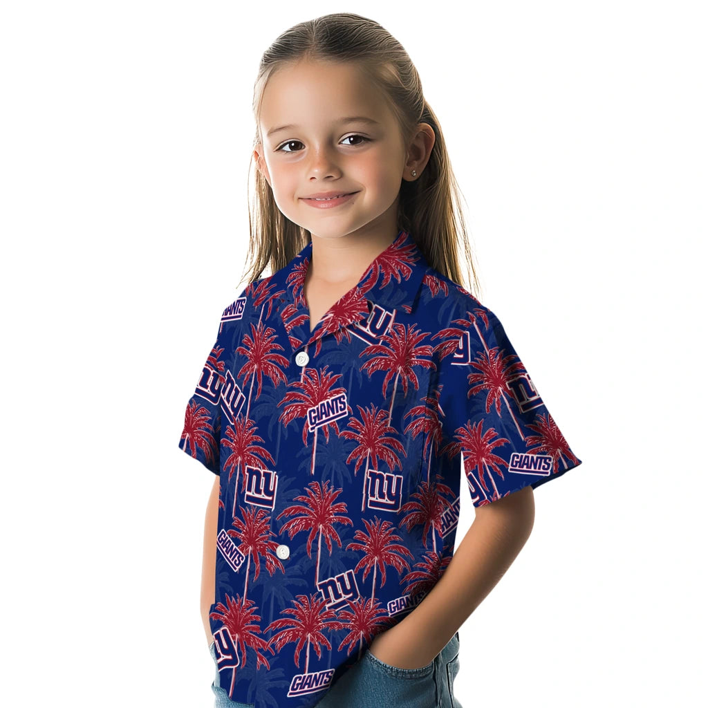 New York Giants Hawaiian Shirt - Palm Tree Motif | Moonbestprint