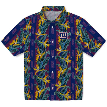 New York Giants Hawaiian Shirt - Paradise Vines | Moonbestprint