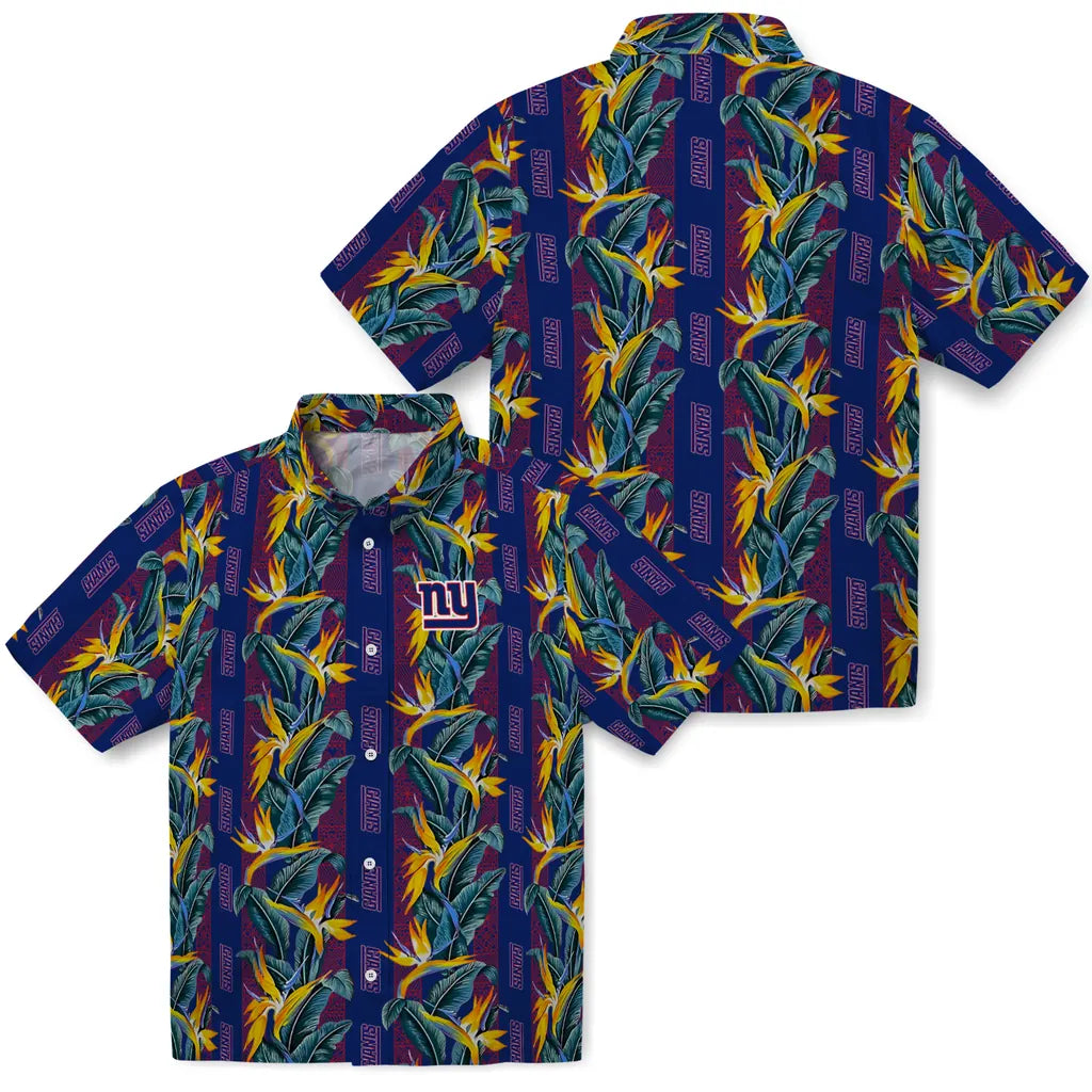 New York Giants Hawaiian Shirt - Paradise Vines | Moonbestprint