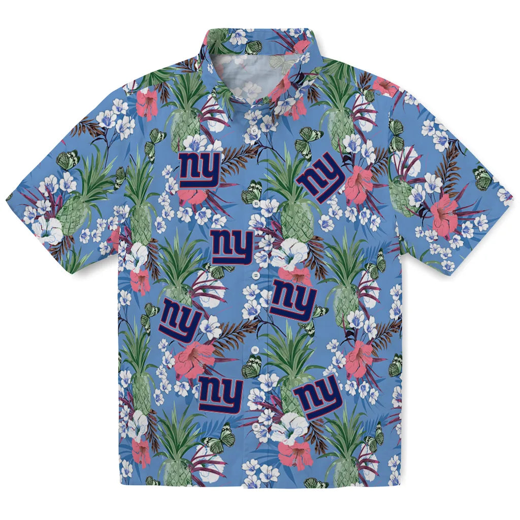 New York Giants Hawaiian Shirt - Pineapple Bouquet | Moonbestprint