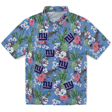 New York Giants Hawaiian Shirt - Pineapple Bouquet | Moonbestprint