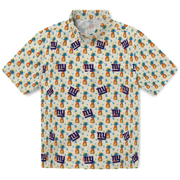 New York Giants Hawaiian Shirt - Pineapple Delight | Moonbestprint