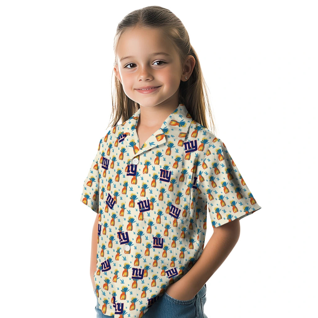 New York Giants Hawaiian Shirt - Pineapple Delight | Moonbestprint