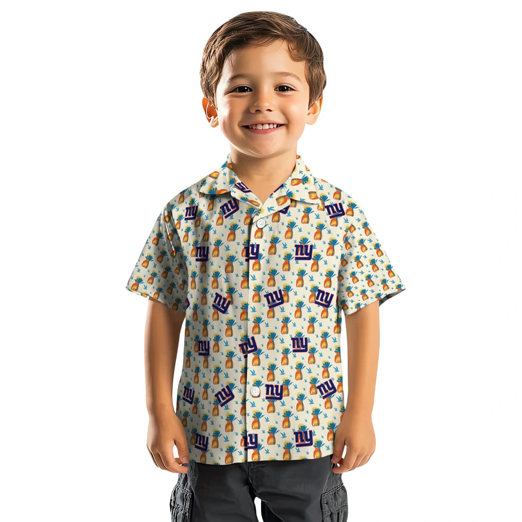 New York Giants Hawaiian Shirt - Pineapple Delight | Moonbestprint