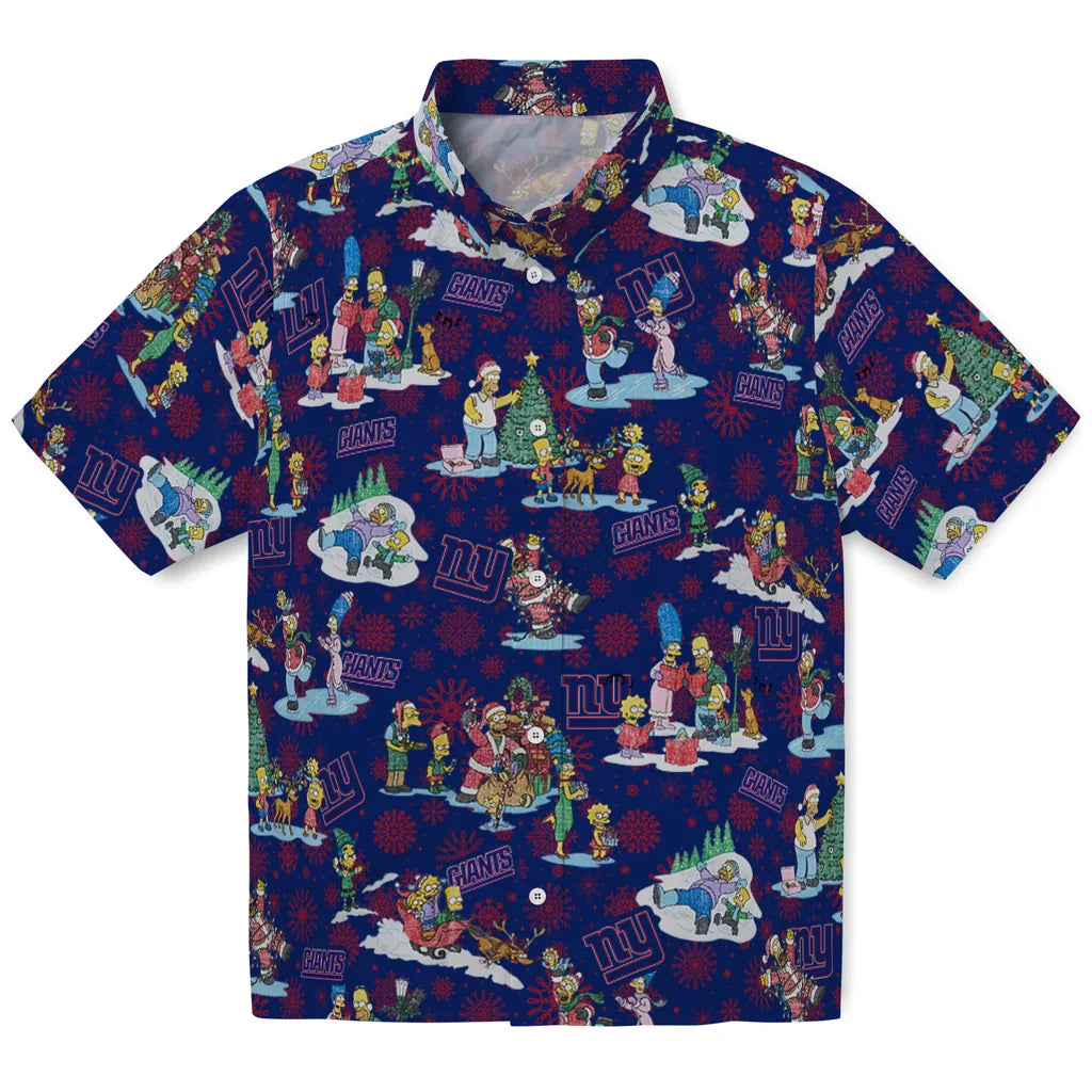 New York Giants Hawaiian Shirt - Simpsons Christmas | Moonbestprint