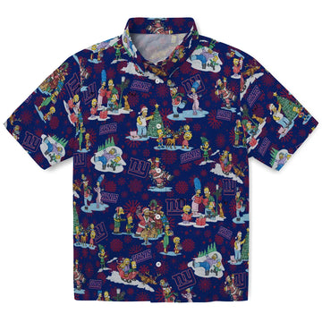 New York Giants Hawaiian Shirt - Simpsons Christmas | Moonbestprint