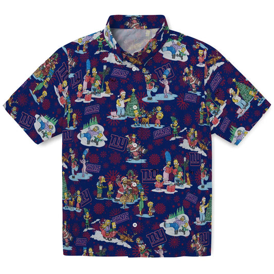 New York Giants Hawaiian Shirt - Simpsons Christmas | Moonbestprint