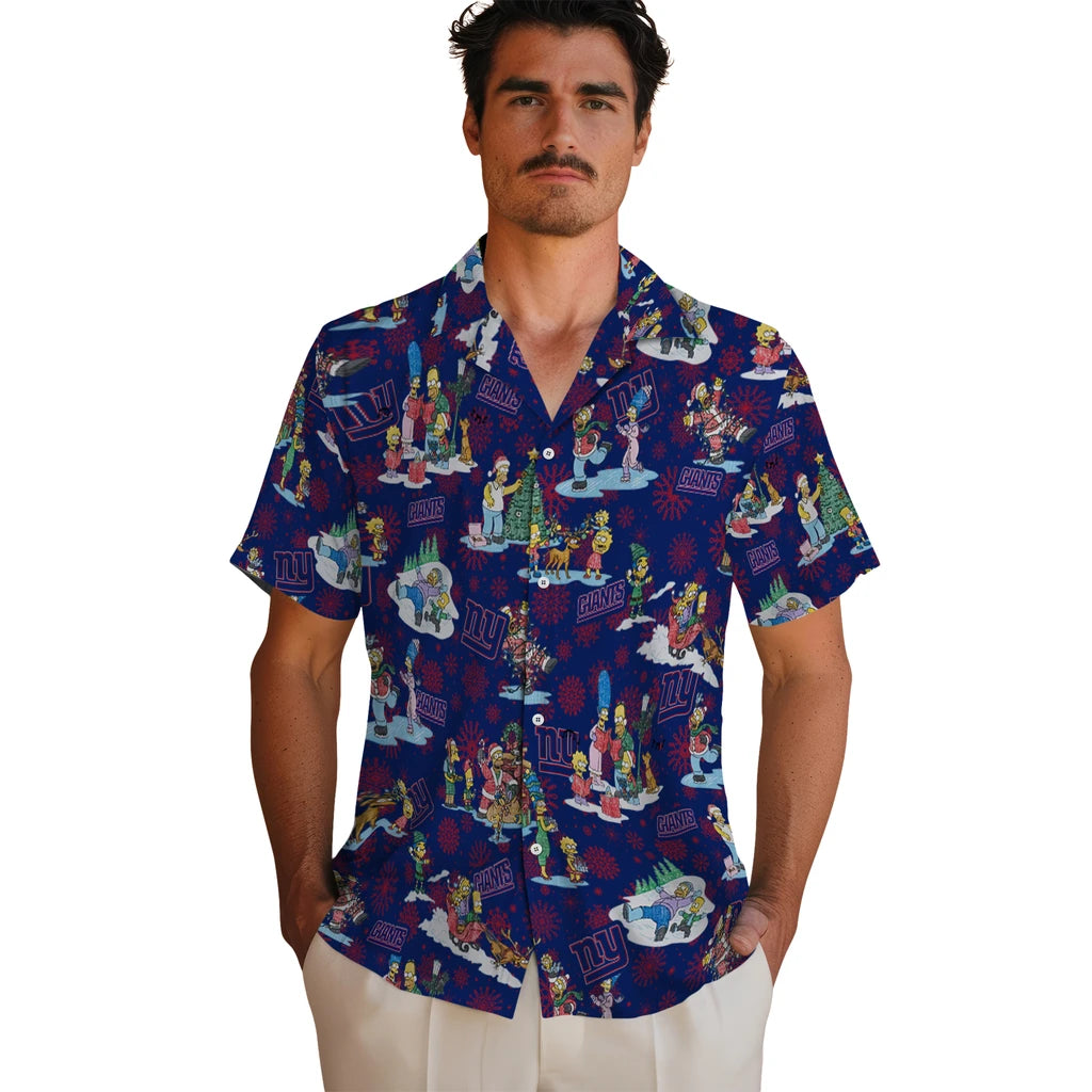 New York Giants Hawaiian Shirt - Simpsons Christmas | Moonbestprint