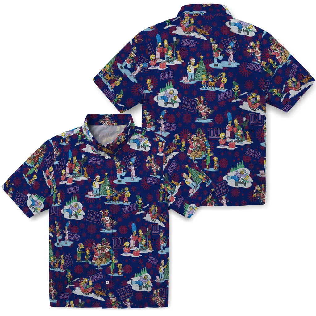 New York Giants Hawaiian Shirt - Simpsons Christmas | Moonbestprint