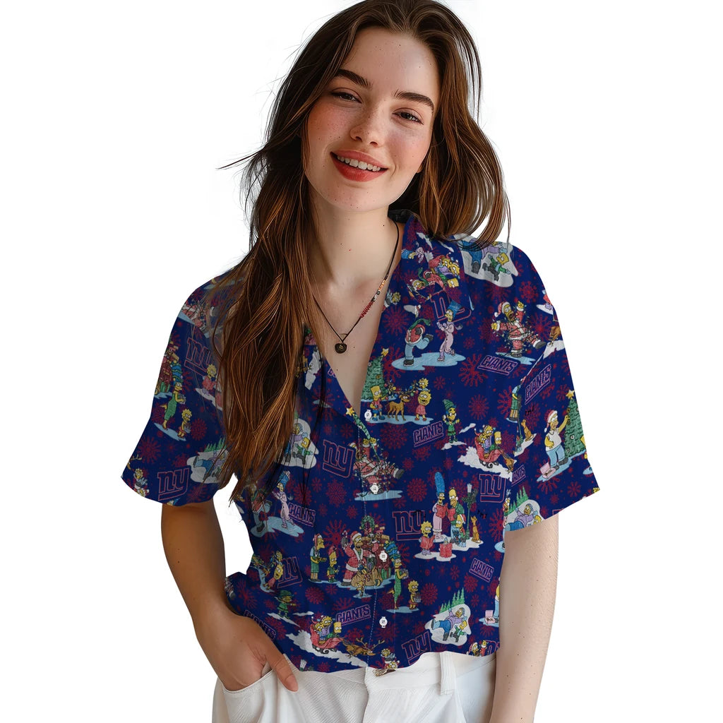 New York Giants Hawaiian Shirt - Simpsons Christmas | Moonbestprint