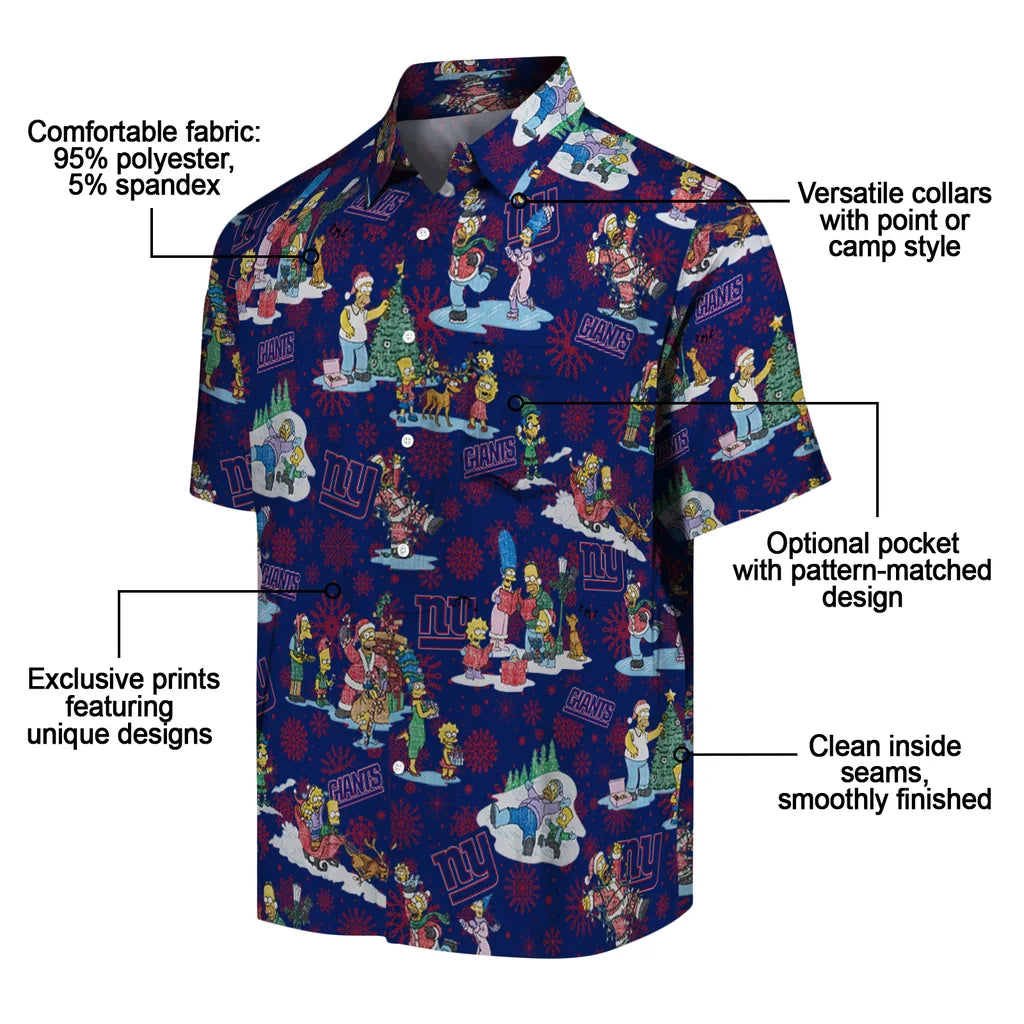New York Giants Hawaiian Shirt - Simpsons Christmas | Moonbestprint