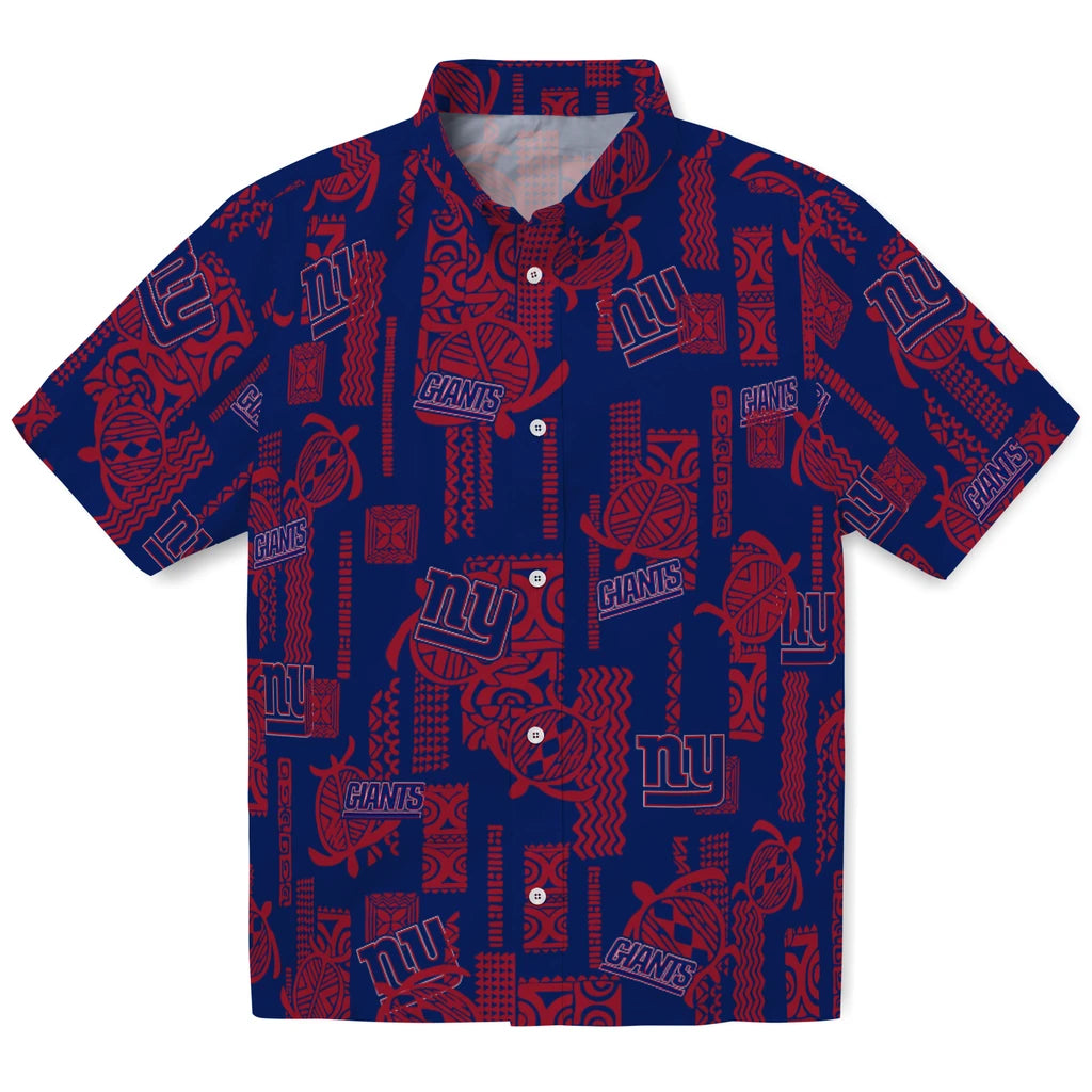 New York Giants Hawaiian Shirt - Turtle Lines | Moonbestprint