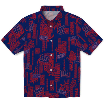 New York Giants Hawaiian Shirt - Turtle Lines | Moonbestprint