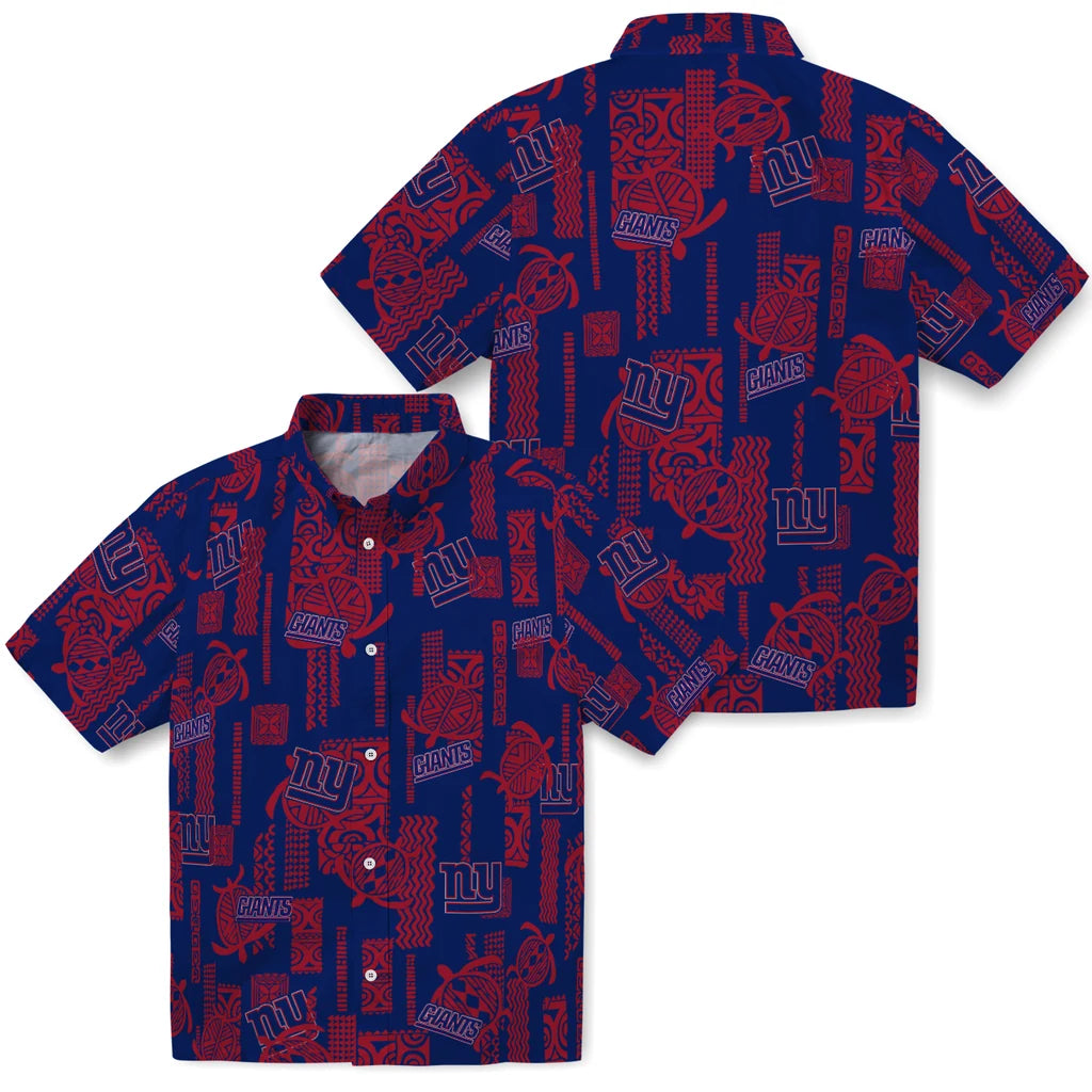 New York Giants Hawaiian Shirt - Turtle Lines | Moonbestprint