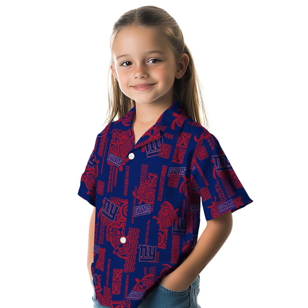 New York Giants Hawaiian Shirt - Turtle Lines | Moonbestprint