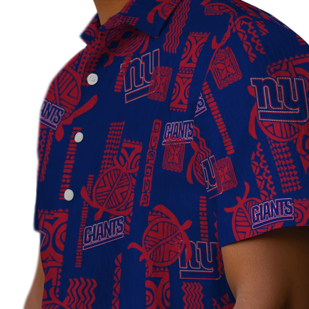 New York Giants Hawaiian Shirt - Turtle Lines | Moonbestprint