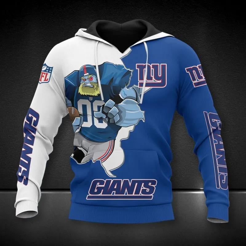 New York Giants Mascot NFL 3D All Over Print Hoodie -Moonbestprint