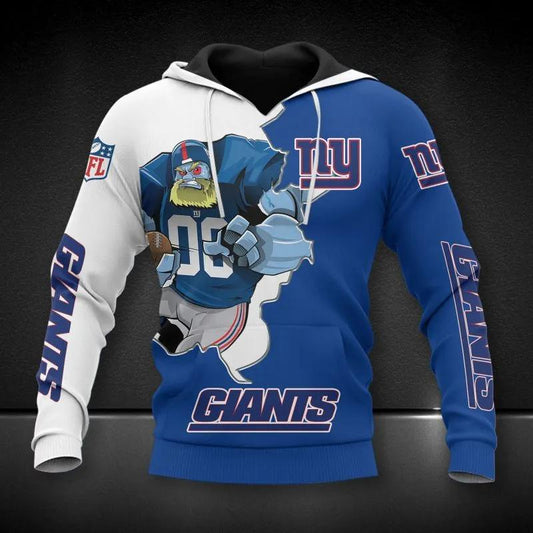 New York Giants Mascot NFL 3D All Over Print Hoodie -Moonbestprint