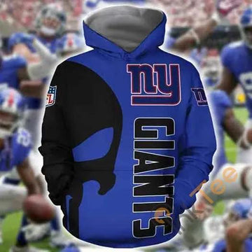 New York Giants Skull NFL 3D All Over Print Hoodie -Moonbestprint