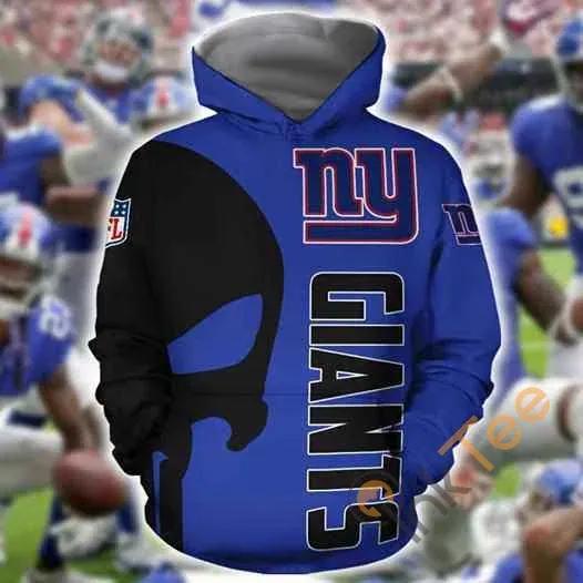 New York Giants Skull NFL 3D All Over Print Hoodie -Moonbestprint