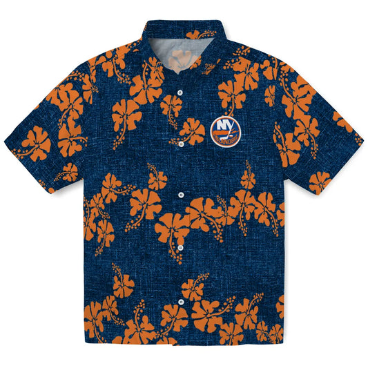 New York Islanders Hawaiian Shirt - 50th State Flower | Moonbestprint