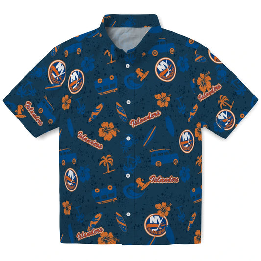 New York Islanders Hawaiian Shirt - Beach Vibe | Moonbestprint