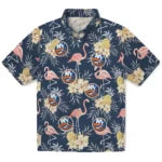New York Islanders Hawaiian Shirt - Flamingo Hibiscus | Moonbestprint