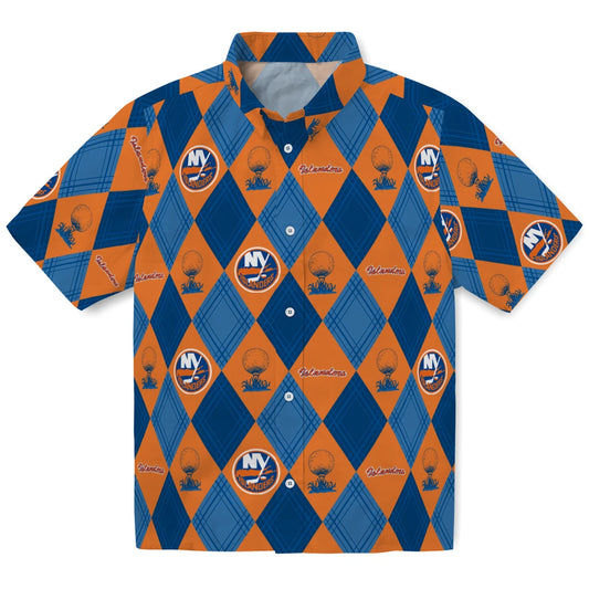 New York Islanders Hawaiian Shirt - Golfing Plaid | Moonbestprint