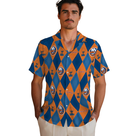 New York Islanders Hawaiian Shirt - Golfing Plaid | Moonbestprint