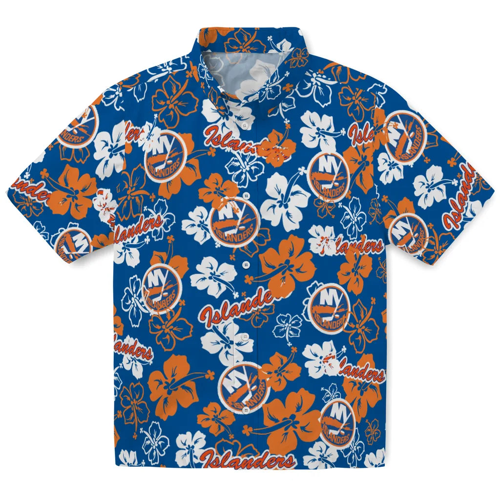 New York Islanders Hibiscus Bloom Hawaiian Shirt – Moonbestprint
